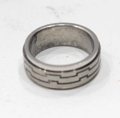 Ring Stainless Steel Etched Spinner Band Ring - Image 1 of 3