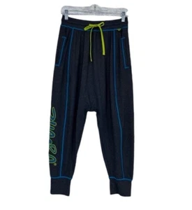 Zumba Baggy Pants Lounge Athleisure Dancing Stretchy Pockets Neon Gray Small EUC - Picture 1 of 12