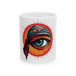 3rd Eye Bandana Decal Coffee Ceramic Mug, (11oz, 15oz)