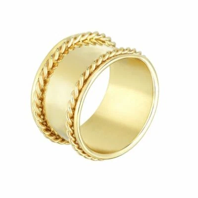 Wide Band Ring Twisted Braided Design Phillip Gavriel Designer 14k Yellow Gold - Image 1 of 4