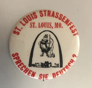 St Louis Strassenfest Pin Badge; Sprechen Sie Deutsche; 60’s German Street Fest - Picture 1 of 2