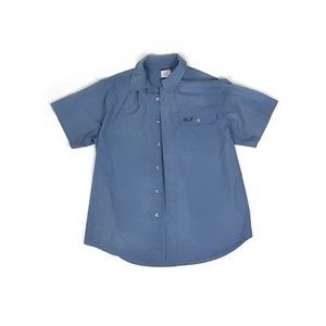 Jack Wolfskin Travel outdoor walking blue mens polyester shirt Large L - Picture 1 of 8