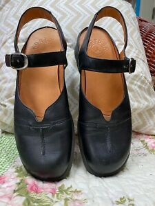 Murtosa Portugal Mary Jane Shoes 40 US 9.5 Retail $139 Ankle strap.  Black EUC
