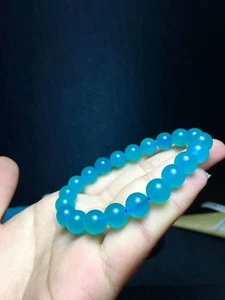 Pulsera de cuentas redondas gemas amazonita hielo natural de Mozambique 8 mm AAA (CX) - Imagen 1 de 4