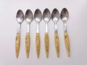 Vintage Soviet set of 6 small stainless steel spoons. Made in the USSR. - Picture 1 of 12