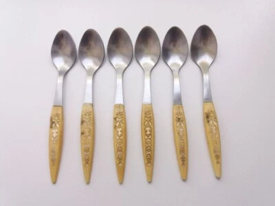Vintage Soviet set of 6 small stainless steel spoons. Made in the USSR. - Image 1 of 4