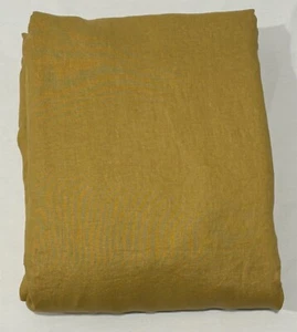 Pottery Barn Gold Harvest Belgian Flax Linen Blackout Drape Curtain 84" - Picture 1 of 1