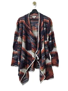 Lucky Brand Strickjacke Damen Größe 1X braun vorne offen Aztekenmuster leicht - Bild 1 von 9