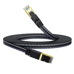 FLAT CAT8 Network Cable 2000MHz 40Gbps Shielded Ethernet LAN HighSpeed RJ45 Lot - Picture 1 of 12