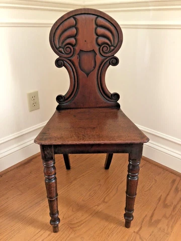 Antique English Shield Back Hall Chair #1 Cover