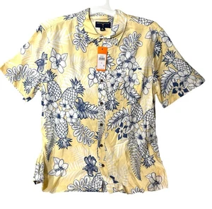 Margaritaville Casual Button Down Collared Men's Shirt Yellow Beach Vacation M - Picture 1 of 4