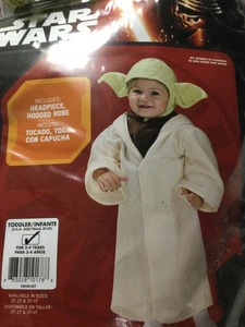 NEW Rubie’s Yoda Costume Child 3-4 Years Disney's Star Wars 3t-4t toddler fleece - Picture 1 of 2