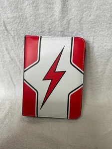 ODPHO-003 Red White Zippered Folio Case Lightning Bolt Tablet Sleeve New - Picture 1 of 4