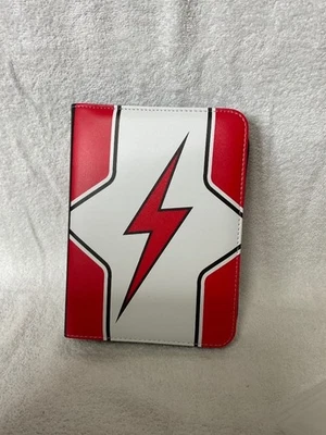 ODPHO-003 Red White Zippered Folio Case Lightning Bolt Tablet Sleeve New - Image 1 of 4