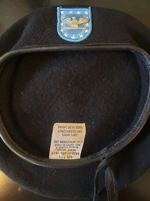 U.S. Army Wool Beret Army Blue Flash Patch Colonel Size 7 1/8- Vintage MIL - Image 1 of 3