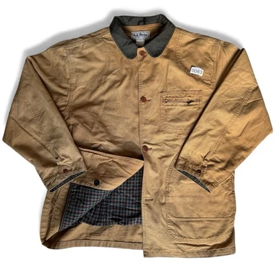 LL Bean USA-Made Heavy Canvas Chore Jacket L – PrimaLoft Lined, Cord Collar - Image 1 of 4
