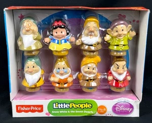 Neu SCHNEEWITTCHEN & SIEBEN ZWERGE Figuren - LITTLE PEOPLE Fisher-Price 8er Pack Disney - Bild 1 von 8
