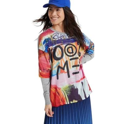 Desigual Arty Sweater Tricot Jumper Multicolor Heritage Print Size XL - Image 1 of 4