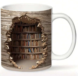 1pc 3D Bookshelf Mug - Creative Space Design Ceramic Coffee Cup - Picture 1 of 4