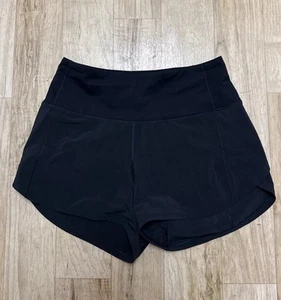 Lululemon women’s Speed Up High Rise Black Running Unlined Shorts LW7BBFT Sz 4 - Picture 1 of 9