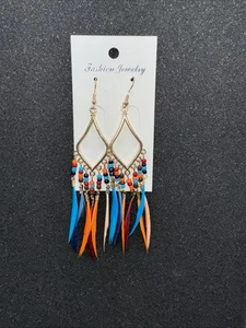 Moda Joyería Pendientes Ropa Resort Crucero Vacaciones Verano Fiesta Pluma Cuentas - Imagen 1 de 4