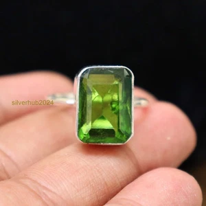Peridot Gemstone Men's 925 Sterling Silver Handmade Wedding Ring All Size SH72 - Picture 1 of 4