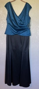 Patra Women’s Size 16 Elegant Evening Gown Formal Dress Teal & Black. Gorgeous. - Picture 1 of 6