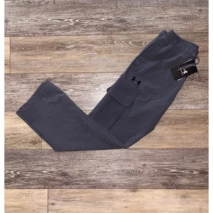 NWT Boys Youth Medium Under Armour Icon Woven Cargo Pants - Gray - Picture 1 of 8
