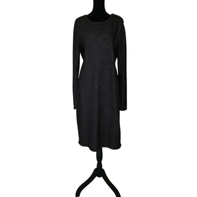 Vestido Suéter Vince Camuto Para Mujer Negro Metálico Dorado Fiesta de Vacaciones Talla XL  Foto 1 de 4