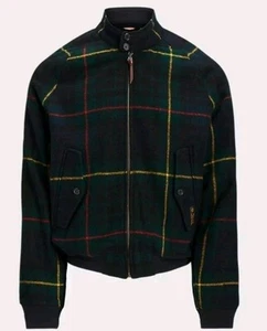 Polo Ralph Lauren Plaid Wool Twill Abraham Moon Bomber Jacket Size Large uk 42 - Picture 1 of 13