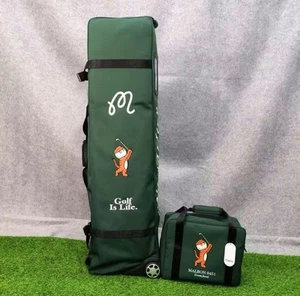 Malbon Golf Caddy Bag Cover Airplane Storage Travel Bag Set Green Japan - Picture 1 of 11