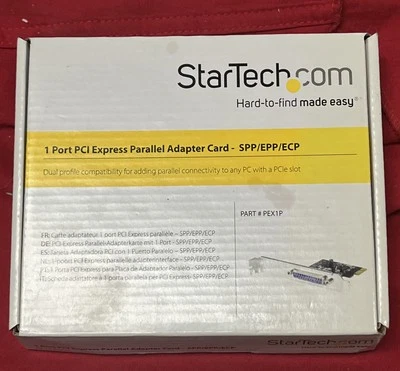 NEW StarTech PCI Express Parallel Adapter Card PCIe PEX1P - Image 1 of 2