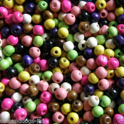 Wooden Round Beads Colour Choice Craft Kids jewellery making,  100 x10mm - Image 1 of 2