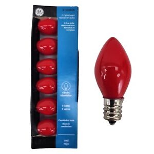 (6 Pack) C-7 Light Bulbs Ceramic Replacement Christmas Night Incandescent RED