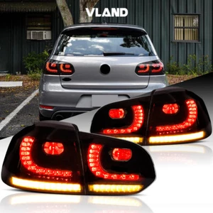 VLAND Smoked LED Tail Lights For Volkswagen Golf 6 MK6 2010-2014 W/Sequential - Picture 1 of 15