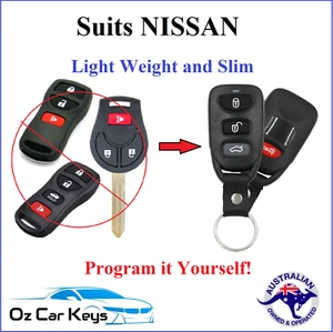FOR Nissan XTRAIL TIIDA MICRA MURANO PATHFINDER PULSAR 350Z Remote No Key - Picture 1 of 12