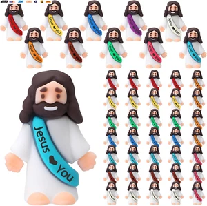 50 Mini Jesus Figures - Easter Jesus Loves You Toys for Hide and Seek, Sunday Sc - Picture 1 of 6