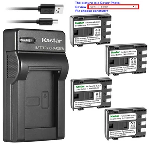 Kastar Battery Slim USB Charger for Canon NB-2L NB-2LH Canon VIXIA HF R10 ZR200 - Picture 1 of 11