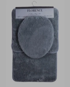 Popular juego de alfombras de baño Florence de 3 piezas acero azul - Imagen 1 de 4