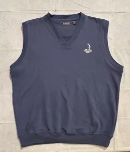 Pinehurst Collection Sleeveless Vest Mens L Golf Blue Embroidered - Picture 1 of 5
