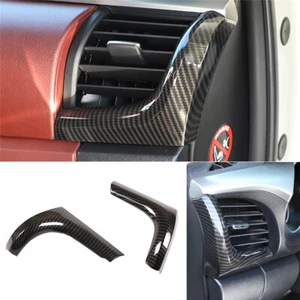 Carbon ABS Dashboard Side Air Vent Outlet Cover For T@yota Hilux Revo 2015-2021 - Picture 1 of 9