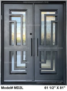 Unica contemporary Double steel door Operable Glass in Black Left hand in-stock. - Picture 1 of 10