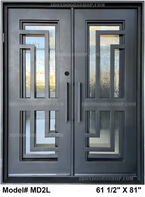 Unica contemporary Double steel door Operable Glass in Black Left hand in-stock. - Image 1 of 4