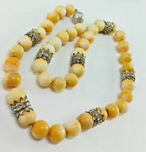 Vintage CORAL Round Genuine Italian Angel Skin Coral 9 Inch Bead Strand - Picture 1 of 13