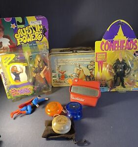 Assorted Vintage Toy Lot-Cone Head,Austin Powers, Yo-yo’s, Roy Rogers