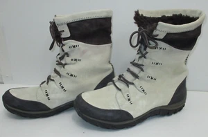 PATAGONIA Women Off WHITE SUEDE STUBAI Waterproof Winter BOOTS - SIZE 10 - Picture 1 of 13