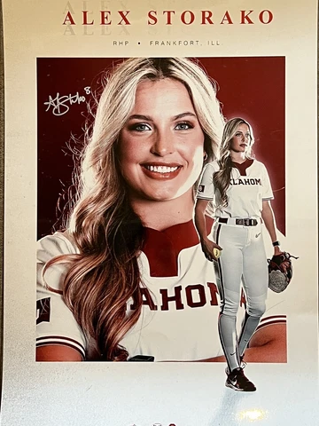 2023 Oklahoma Sooners Softball Alex Storako Senior Poster Frankfort IL Michigan Cover