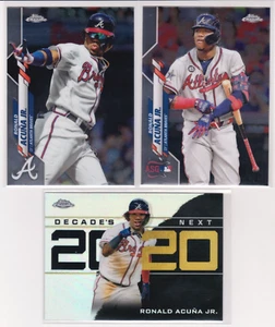 Ronald Acuna Jr. 2020 Topps Chrome Decade's Next Refractor + Base + All Star! - Picture 1 of 2
