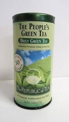 Té verde diario Republic of Tea "Taza de bienestar" - 50 bolsas sin blanquear - NUEVO Foto 1 de 4