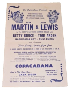 VTG Dean Martin Jerry Lewis Podell Copacabana NY Copa Promo Mailer Program 1950s - Picture 1 of 17